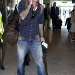 David Beckham Catching A Flight At Heathrow Airport (USA AND OZ ONLY)